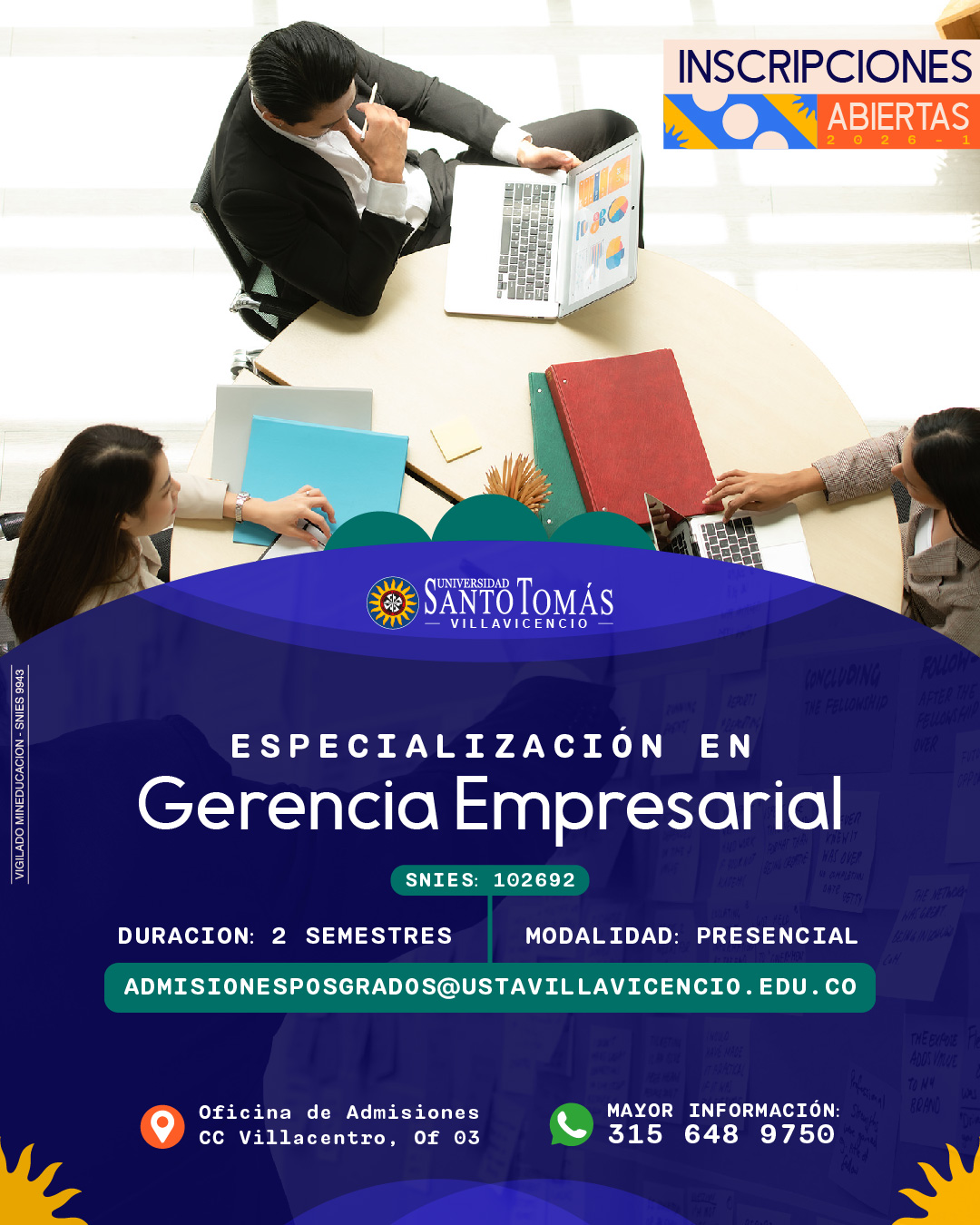 Especialización en Gerencia Empresarial, Universidad Santo Tomás Villavicencio