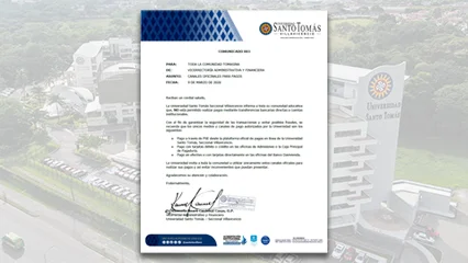 Universidad Santo Tomás Villavicencio Reitera a su Comunidad los Canales Oficiales para Realizar Pagos