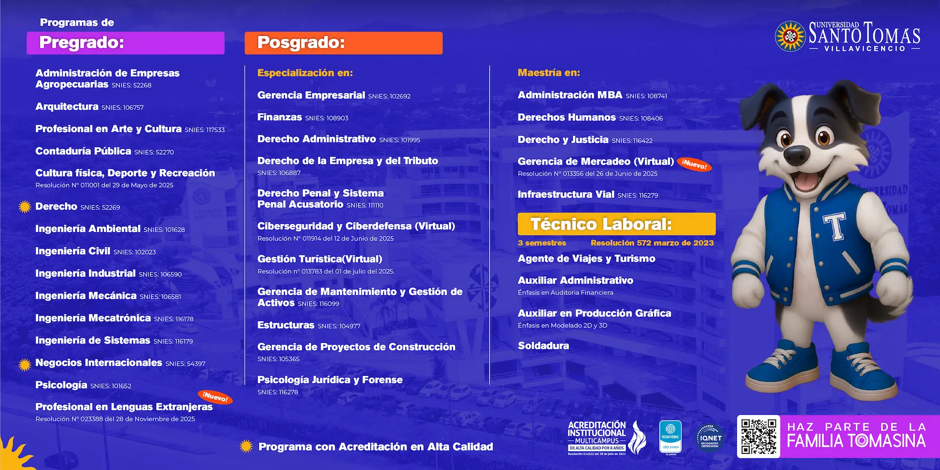 oferta academica Oferta academica usta villavicencio 2026-1